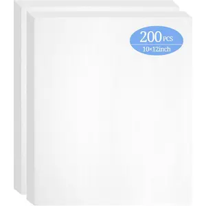Tear Away Machine Embroidery Stabilizer Backing 10"x12" - 200 Precut Sheets - Medium Weight 1.8 oz- Fits 5x7 for Patches, Hats, Apparel & Small Embroidery Projects