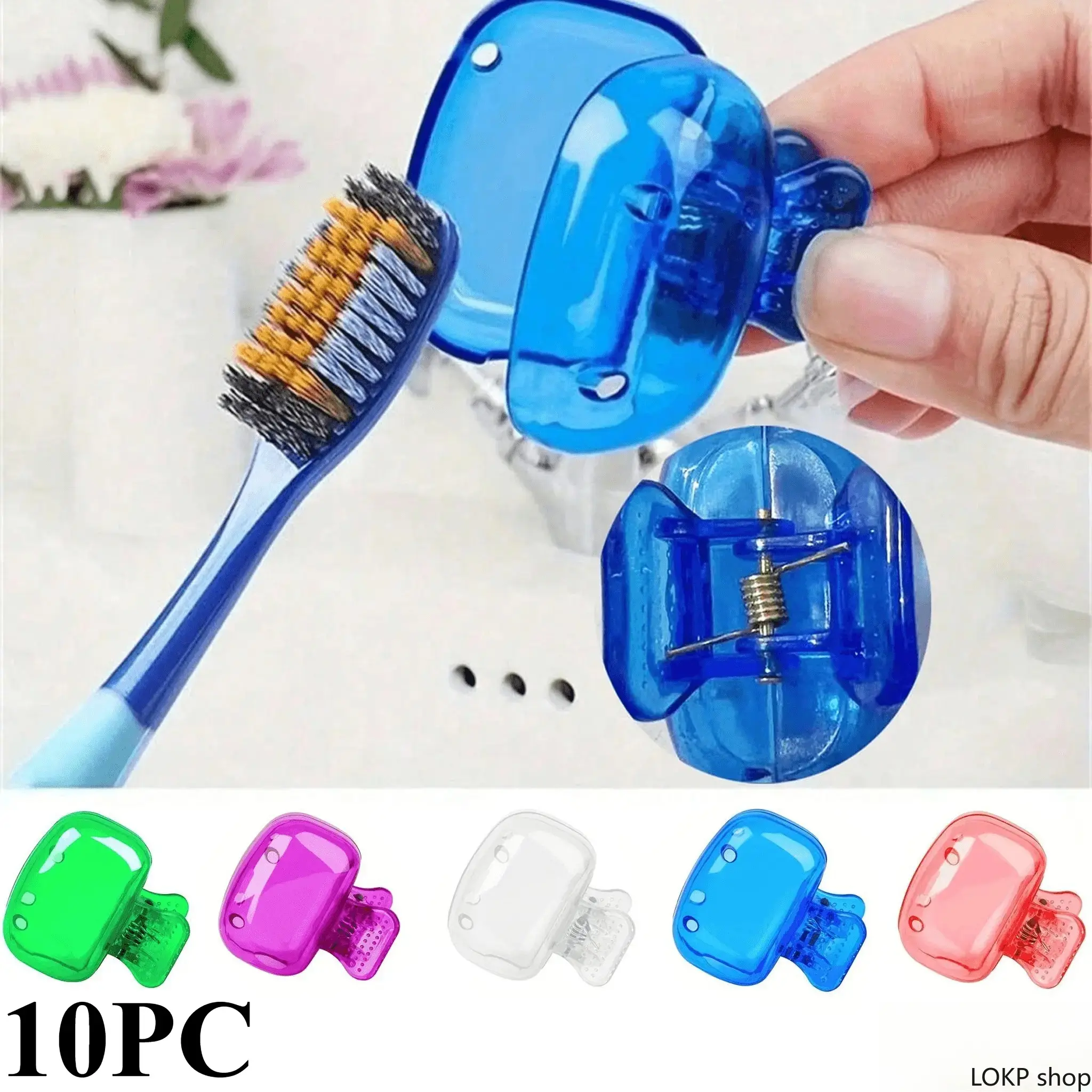 10-Pack Portable Toothbrush Head Covers - Protective Caps Fashion Accessory Set for Household & Outdoor Travel Use