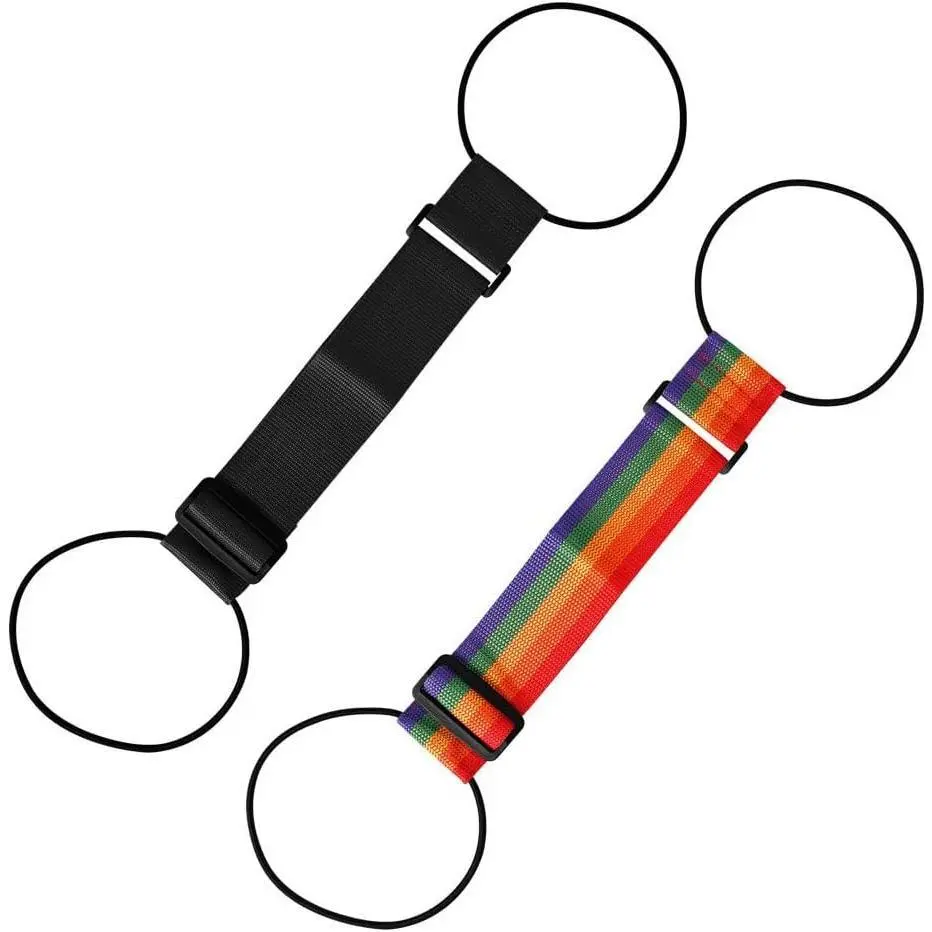 Luggage Connector Straps, Adjustable Bag Luggage Straps, 2 Black Iridescent | Multi-Functional Durable Travel Packing Straps for Securing Bags, Backpacks & Accessories