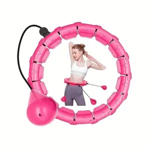 24 Knots Detachable Smart Weighted Fitness Ring, Adjustable Size, Auto Rotation, 360-Degree Massage Ball, Waist Slimming Exercise