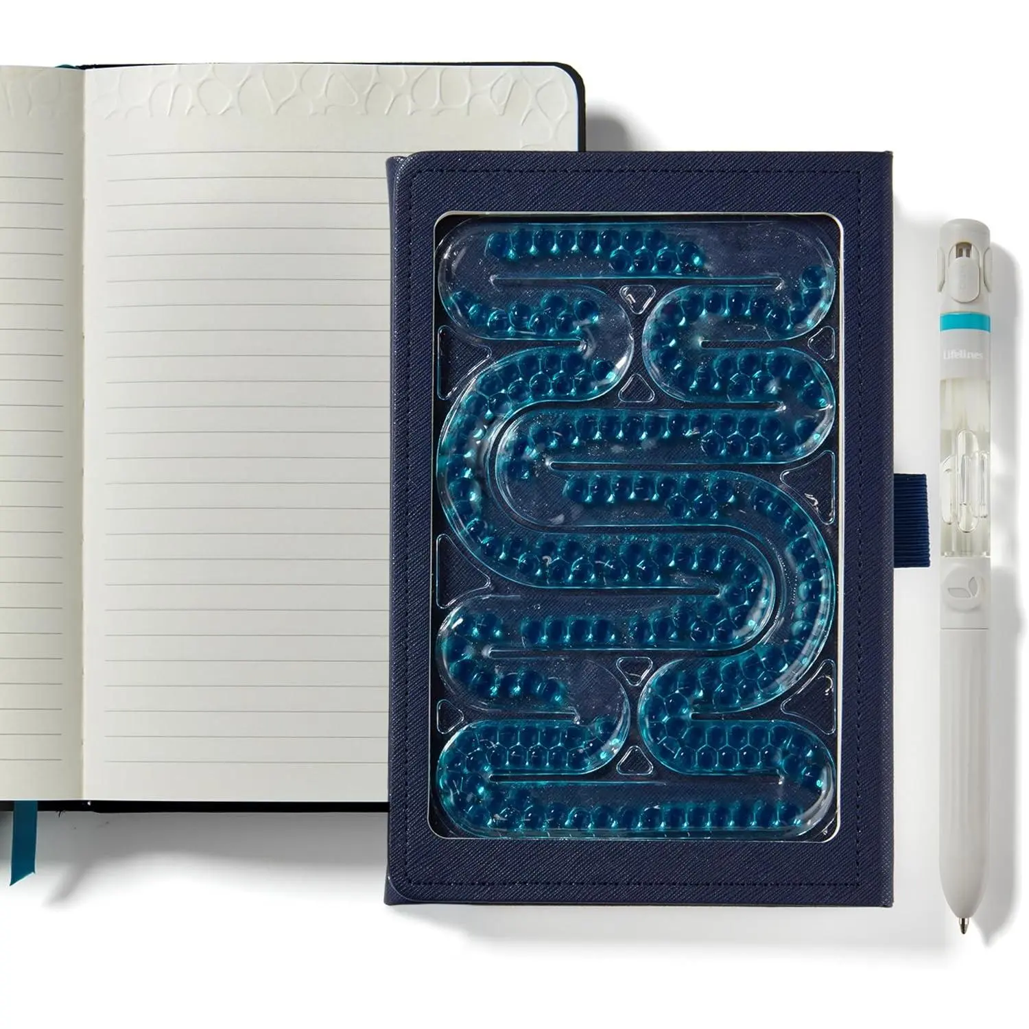 Find Your Path Sensory Journal & Pen Diffuser Set, 160 Pages | Ruled Notebook with Tactile Cover & Embossed Paper, Pen Diffuser 4-Scent  with Essential Oil Blends