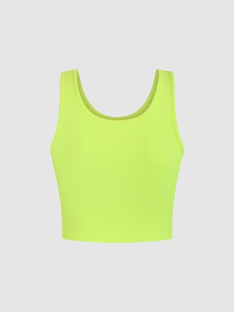 Women's Peach Print Scoop Neck Crop Top, Casual Sleeveless Ribbed Top for Summer, Ladies Clothes for Daily Wear