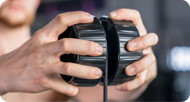 US Seller43 Fitness Forearm Strengthener & Wrist Roller - 2 in 1 Arm Exerciser with Non-Slip Premium Grip, Durable Nylon Rope - Helps with Elbow Tendonitis, Wrist Recovery & Strength Training (Patented)