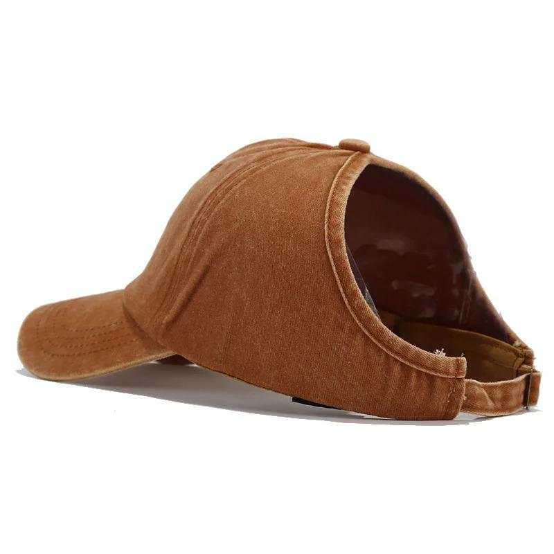 1pc Retro Washed Backless Baseball Cap for Women,Summer Outdoor Sports Ponytails,Stylish and Versatile Sun Hat for Daily Wear