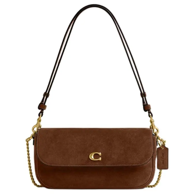 Coach Brook 23 Saffron Brown Suede-Texture Leather Crossbody Bag for Women