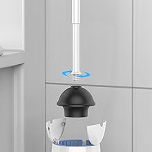 Toilet Plunger with Holder, Heavy Duty Toilet Plunger and Holder Combo for Bathroom Cleaning, White