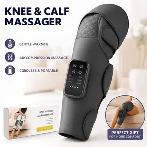 Air Compression Leg Massager with Heat Wireless Knee and Calf Massage Device Daily Relaxation Comfort Care Portable Massager for Home Office and Long Sitting Use