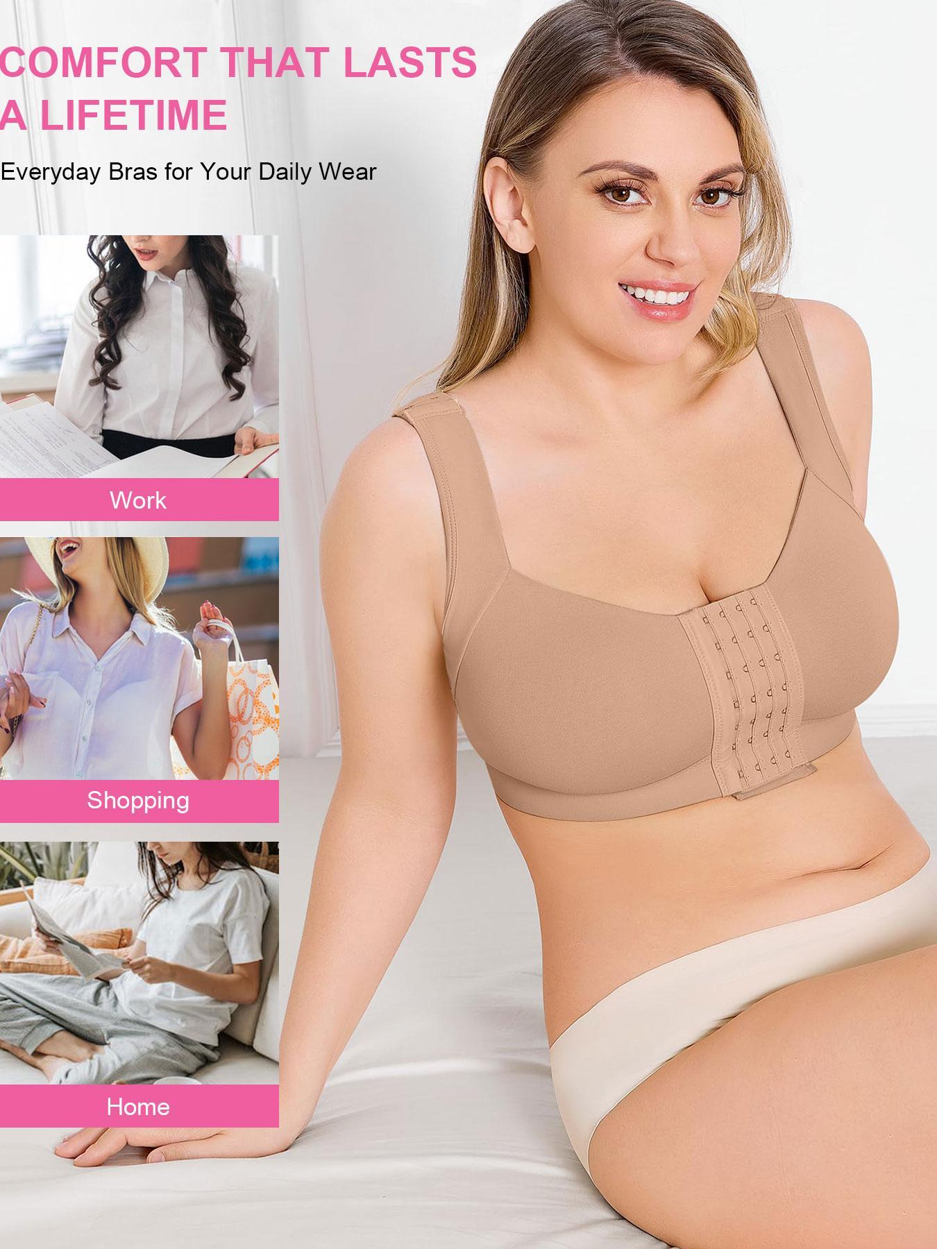 Women's Solid Wireless Push Up Bra, U-shaped Back Buckle Bra, Soft Comfortable Breathable Lingerie for Daily Wear halloween dailydrip comfyessentials wirelessbrareview wirelessbras midsize comfortablebras tiktokshopbacktoschool cleavagebra