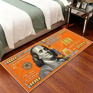 One orange dollar rug, bedroom rug, bedside mat, long strip rug, non-slip rug, American-style personalized home decor rug, soft and comfortable rug, holiday birthday gift, suitable for living room, bedroom, bedside, lounge, kitchen, cloakroom.