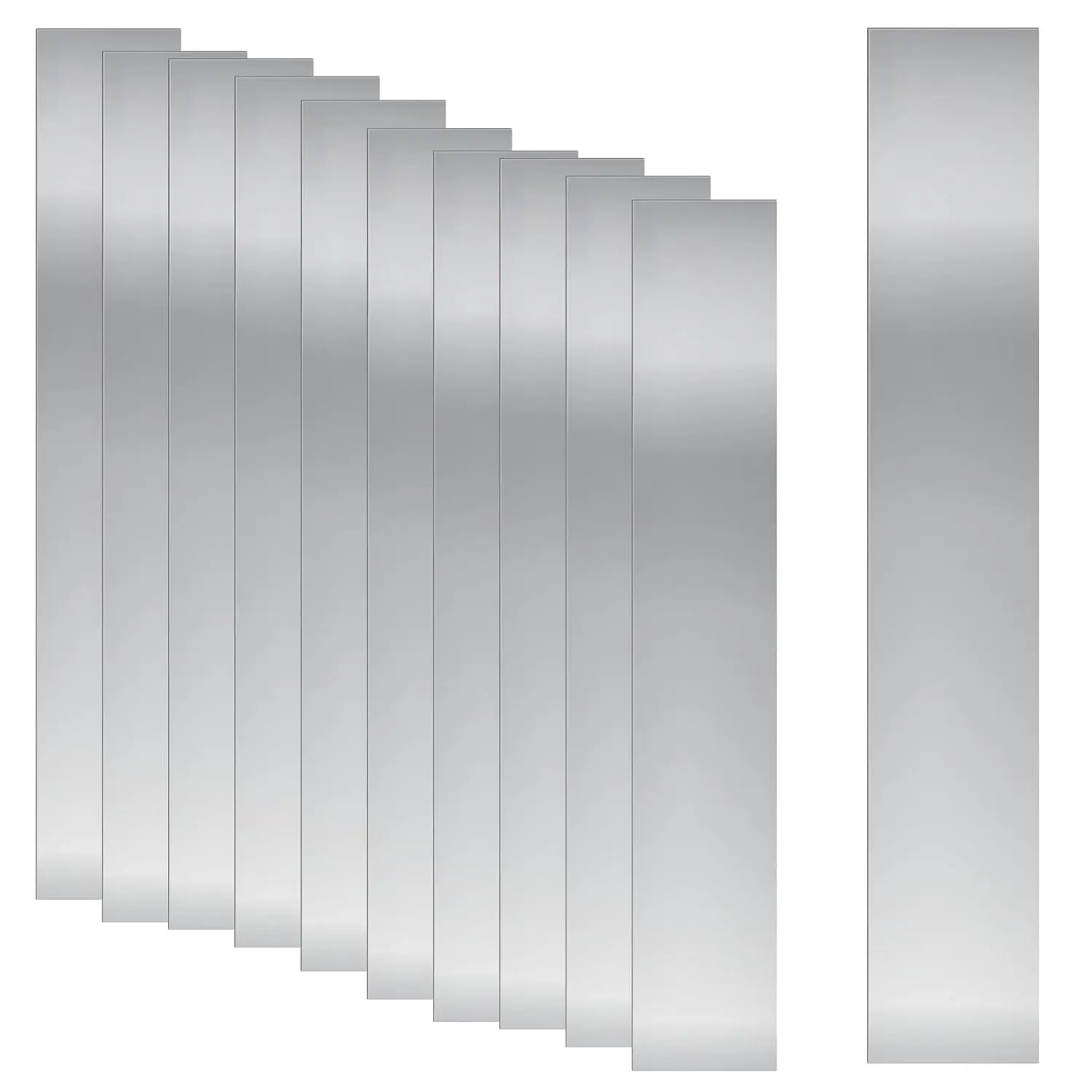 10 count 304 Stainless Steel Shim Stock Kit, 1"(Width)× 6"(Length)× 0.003"(Thickness) Metal Shim Stock Strips Thin Metal Shims Sheet for Gap Filler Strip Craft Making