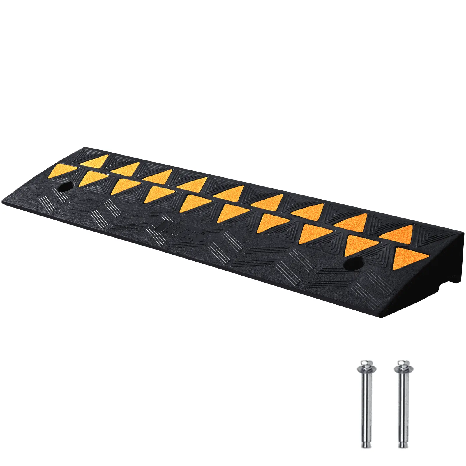 【DealsForYouDays】VEVOR Rubber Curb Ramp 3.7" Rise Height Sidewalk Curb Ramp, 10" Width 39.4" Length Driveway Ramp for Curb, 15T Heavy Duty Rubber Ramp for Forklifts, Trucks, Buses, Cars, Wheelchairs, Bikes