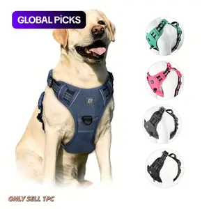 Adjustable Reflective Oxford Outdoor Vest, Durable Reflective Harness, 1 Count Easy Control Handle for Walking, Pet Supplies for Medium, Large, Extra Large Dogs #GLOBAL PICKS
