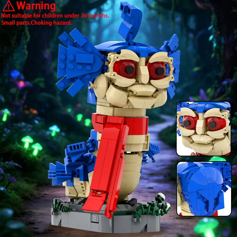Labyrinth Worm Building Blocks Set, Horror Movie the Worm Monster Bricks Model Toys, DIY Building Model, Collectible Display Toy, Halloween Birthday Gift