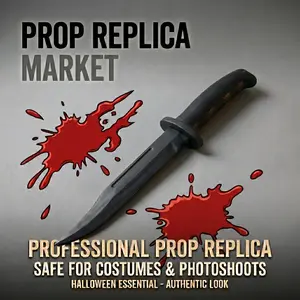 Halloween Prop Knife Toy, Realistic Fake Sword PU Scarecrow, Adult Halloween Party Accessory, Horror Role Play Props, Escape Room Game