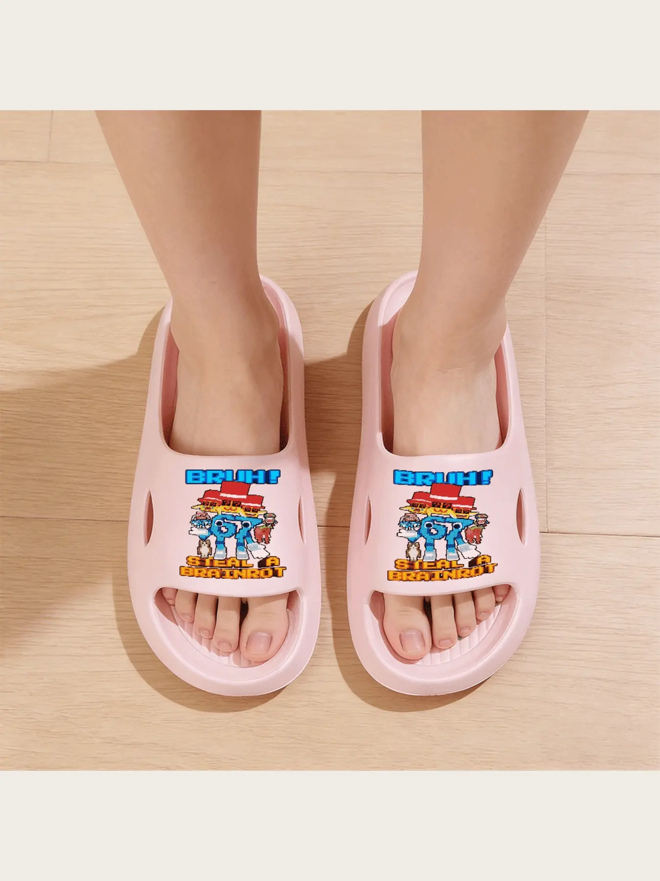 Minecraft Inspired Pixel Art Slippers with Cartoon Characters and Colorful Design for Kids and Teens Fun Casual Indoor Footwear Non Slip Sole Comfortable Lightweight Daily Use Shoes
