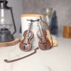 12/24pcs Mini Violin Model Set, DIY Home Decor Accessories, Perfect for Holiday Ornaments, Ideal for Collectors and Craft Enthusiasts