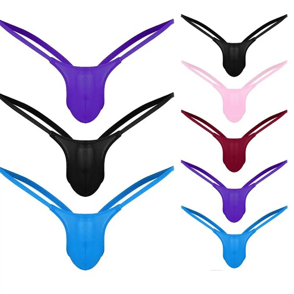 1PCS Men's Thong Underwear Solid Color Double String T-Back for Men Sexy Intimate Wear