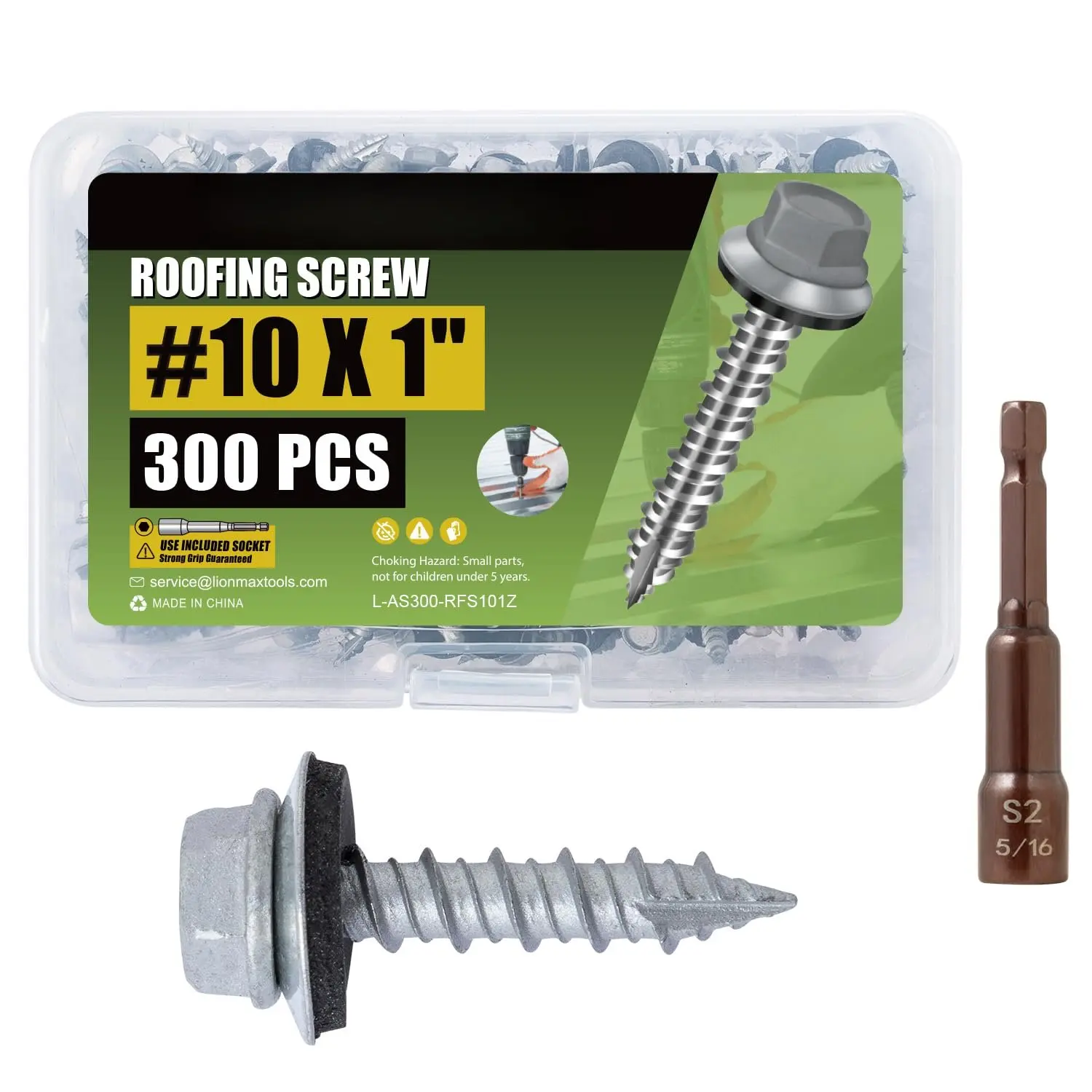 Metal Roofing Screws #10 x 1 Inch, 300-PCS, with Rubber Washer | Rustproof Hex  Sheet Metal to  Pole Barn Screws, Self Tapping, with Hex Socket, EPDM Washer, for Siding, Roof Panel