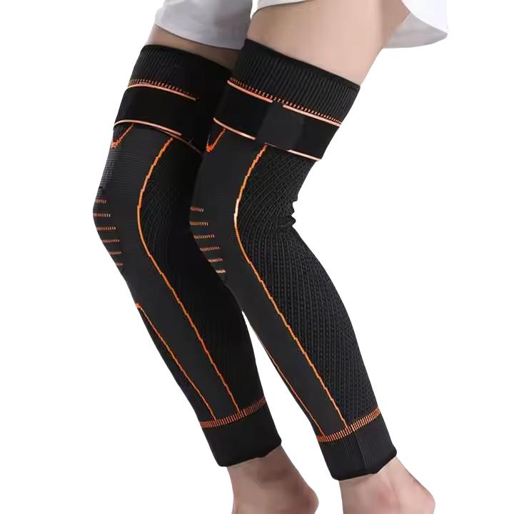 High-Elasticity Unisex Extended-Length Wrap Knee Brace,Breathable Knit Support Sleeve with Artemisia Warmth for Sports & Running,Adjustable Compression Strap for Basketball,Hiking,Joint Pain Relief