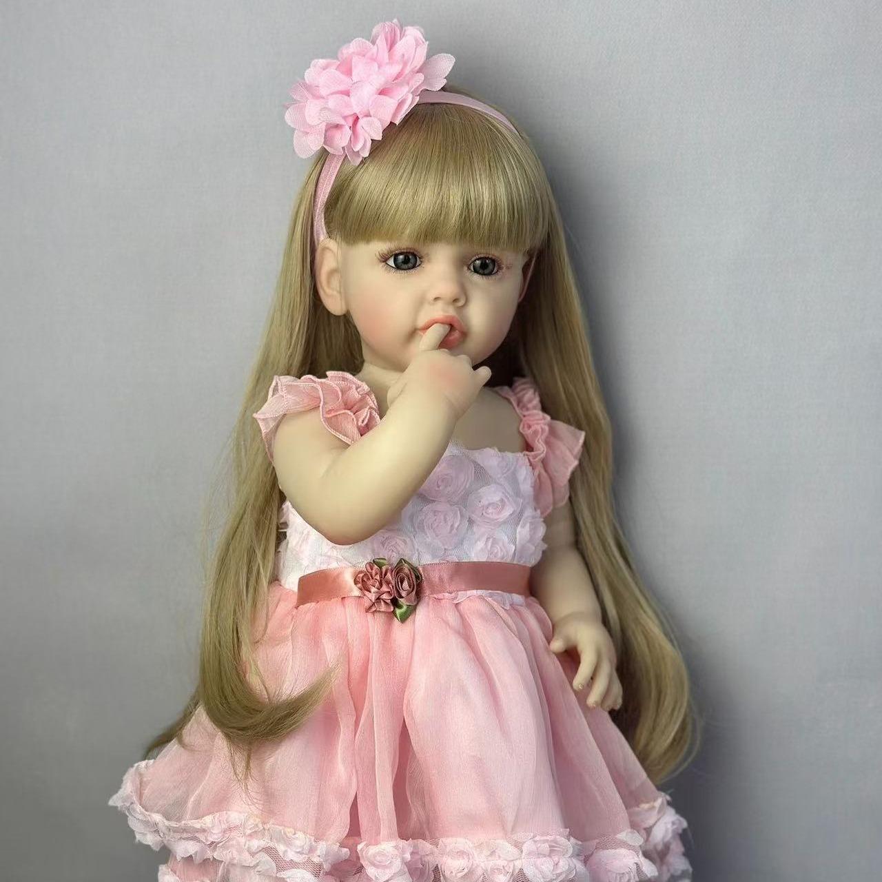 22 Inch Realistic Doll Reborn Doll, Realistic Newborn Baby Doll with Accessories, Cute Play House Pretend Play Toy, Gorgeous Doll, Girls Birthday Gift, Holiday Gift