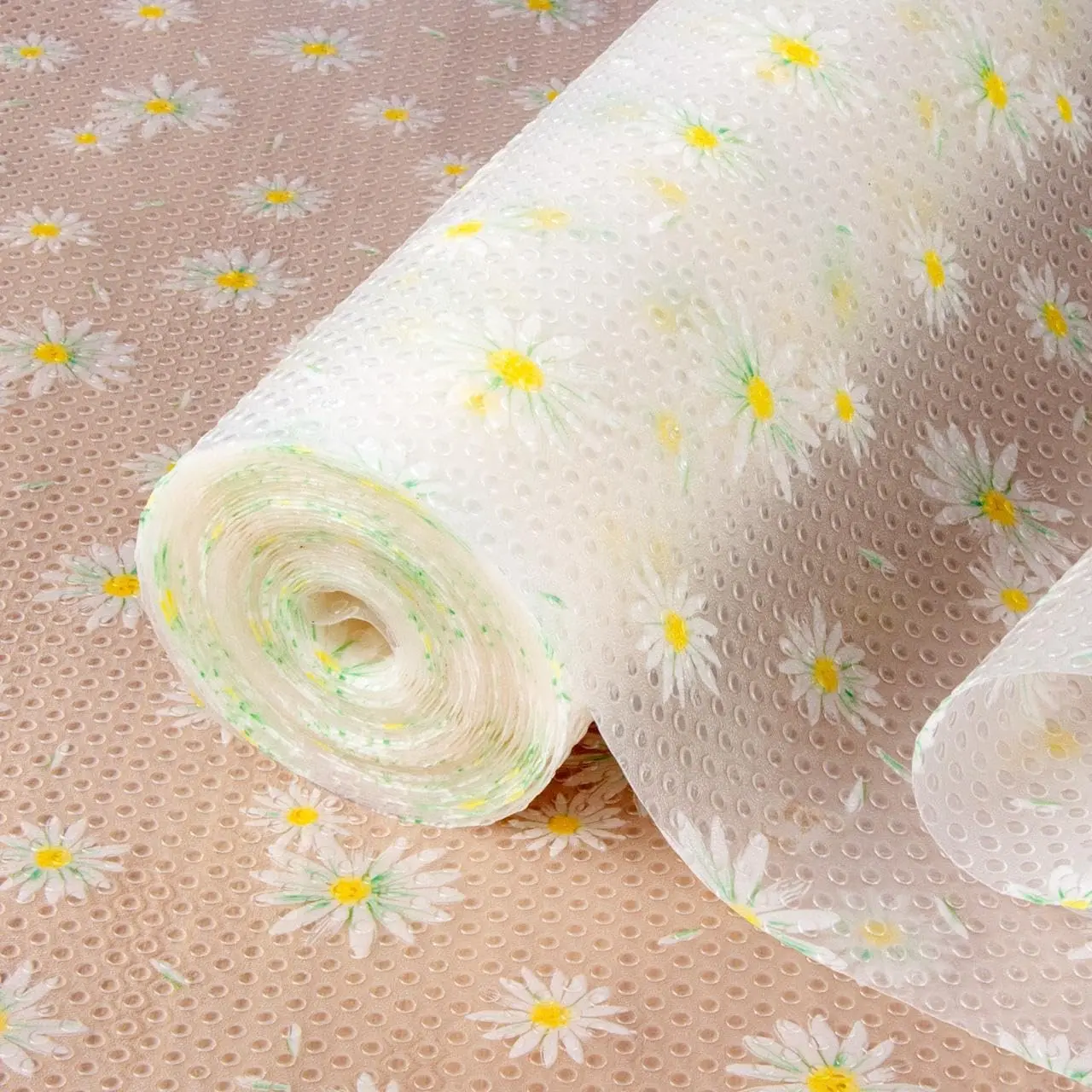 Daisy Shelf Liner 12IN x 20FT for Kitchen Cabinet Drawer Liners | Non-adhesive, Oil-proof &  Contact Paper Liner for  Kitchen Cupboard, Fridge, Durable, Washable, Easy to cut