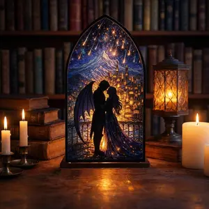 Velaris Feyre & Rhysand Acotar Suncatcher Candle Holder, Night Court Fantasy Bookshelf, Night Court Library Book Nook, Library Sign | 3D Bookshelf Sign | Fantasy Book Lover & Reader Gift (No Candle Included)