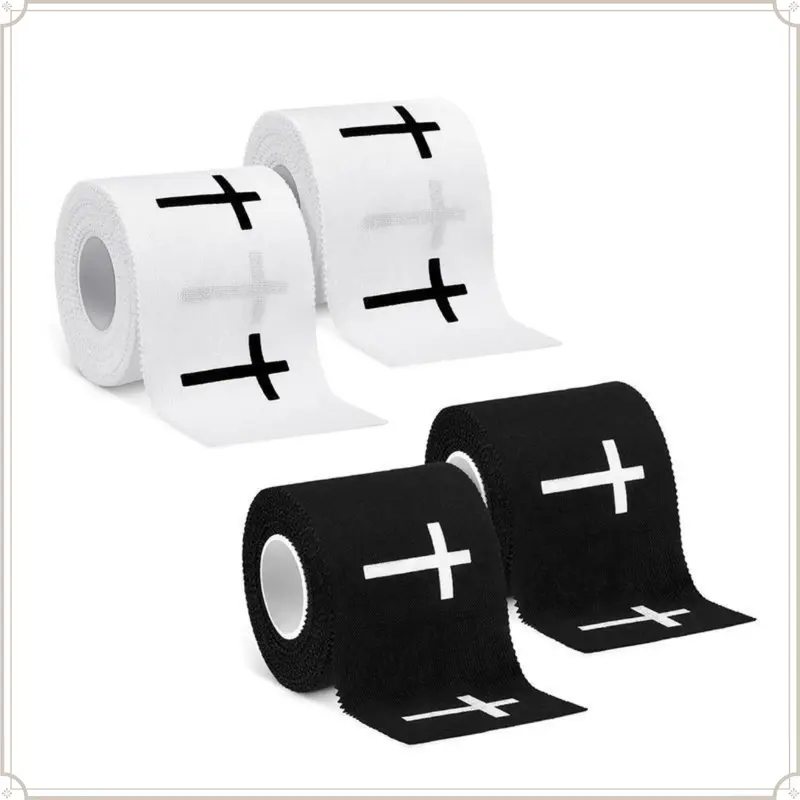2026 Cross Tape Christian Athletic Tape Sports Wrap 2in x 23ft Jesus Cotton Wrist Wrap for Soccer Football Baseball Gymnastics Boxing Christian Church Gifts