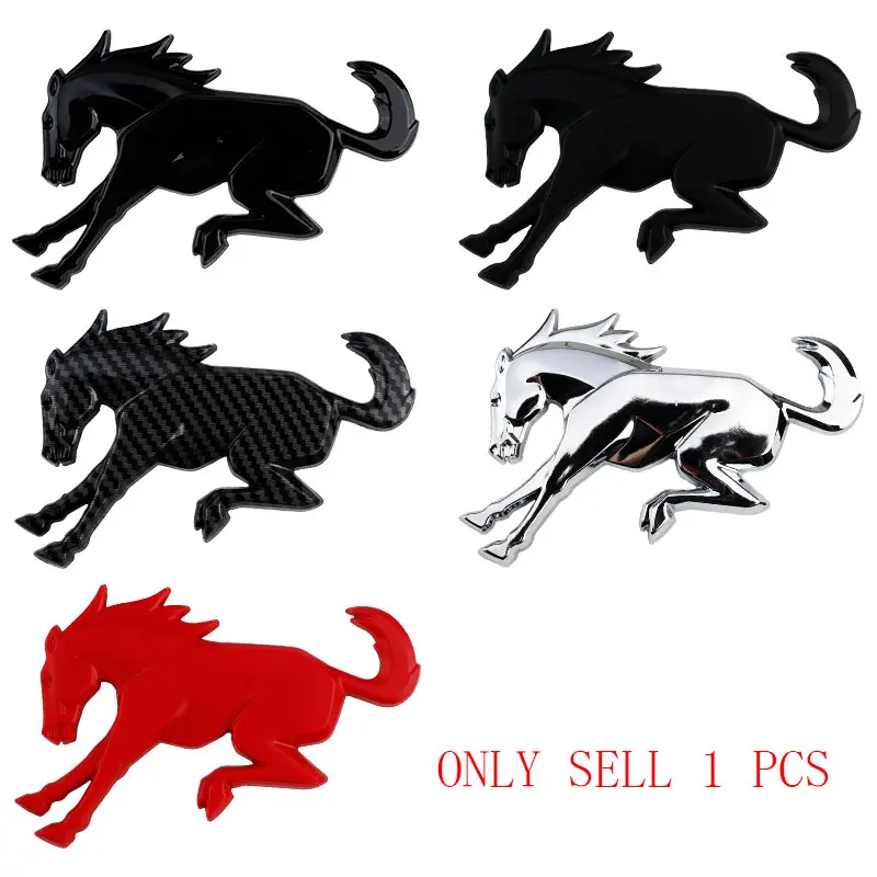 3D Emblem horse Decals Stickers Car Decals Vinyl Rear Emblem Black ABS Tailgate Compatible For Bronco Sport Accessories 2020 2021 2022 2023