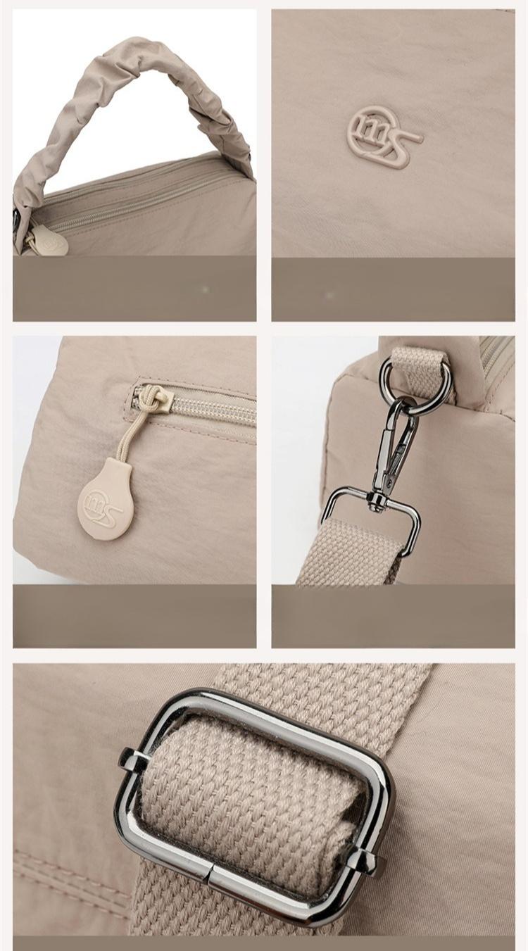 8118 Women's Nylon Portable Pillow Bag 2026 New Simple Shoulder Crossbody Bucket Bag