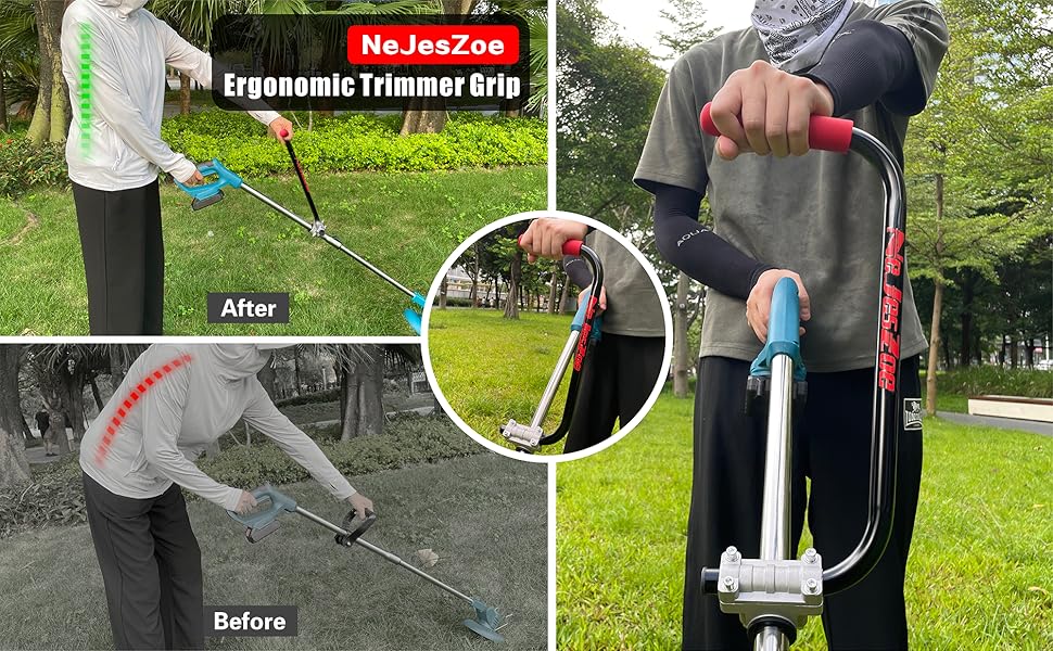 Ergonomic Trimmer Handle Grip for Weed Wacker Extension Handle, Ergonomic String Trimmer Handle Lawn Trimmer Grips with Bracket