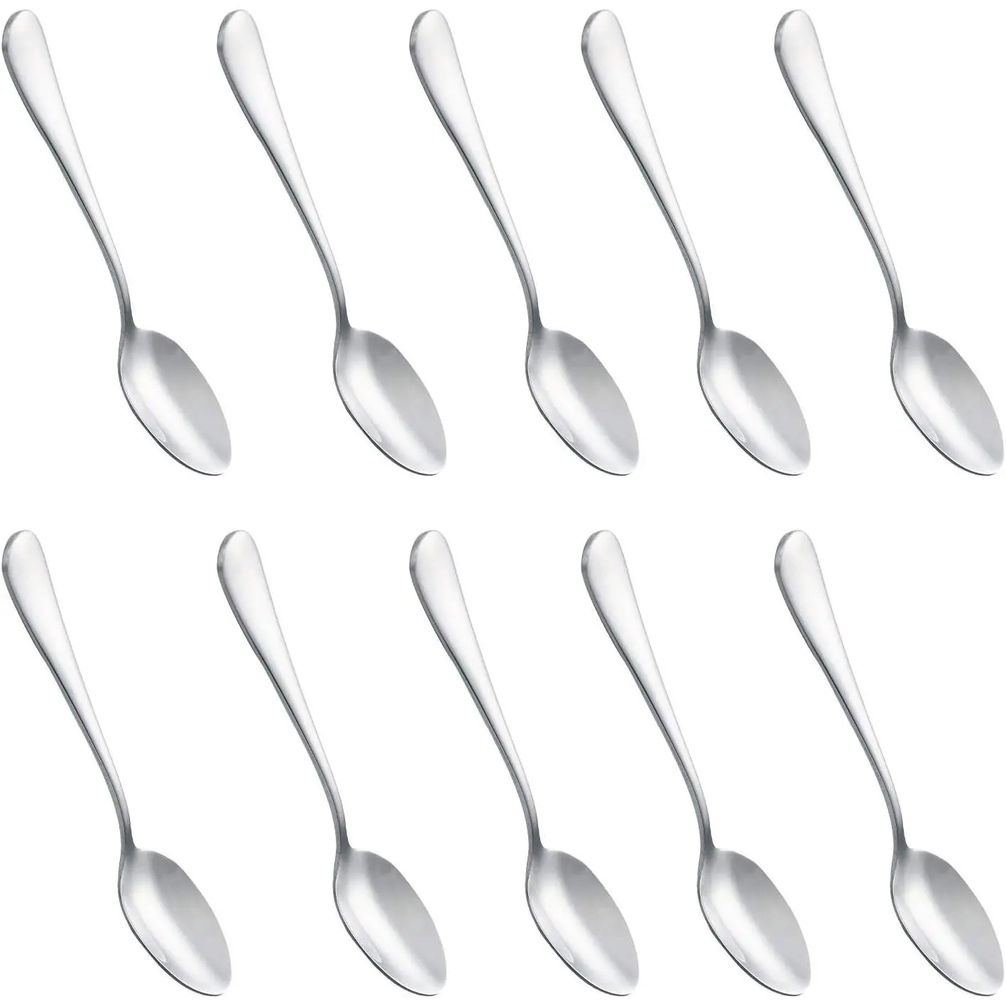 10pcs 4.7 Inch Silver Stainless Steel Mini Coffee Spoons Small Spoons for Dessert Tea
