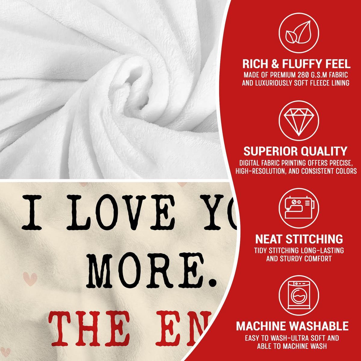 Valentines Day Gifts for Him Her I Love You More Super Soft Fleece Throw Blanket 60x80 in Anniversary Wedding Birthday Gift for Men Women Girlfriend Boyfriend Romantic Husband Wife hans adhd shirt winter tees classy going out top st sir t graphic basic