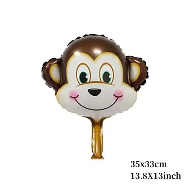 6pcs/set 16 inch Mini Animal Head Foil Balloon Forest Tiger Lion Zebra Balloon JungleWild Animal Theme Birthday Party Decoration