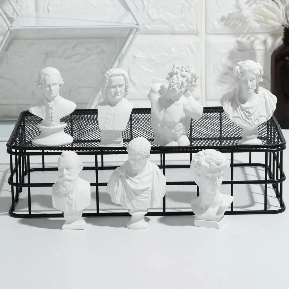 Greek Mythology Figurines Gypsum Portraits Bust Mini Gypsum Statue Drawing Practice Crafts Plaster Sculpture Nordic Home Decor