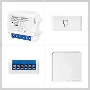 WiFi 1/2/3/4 Gang Mini Smart Switch DIY Light Switches Module 2-Way Control Works With Smart Tuya Alexa Alice Google Home