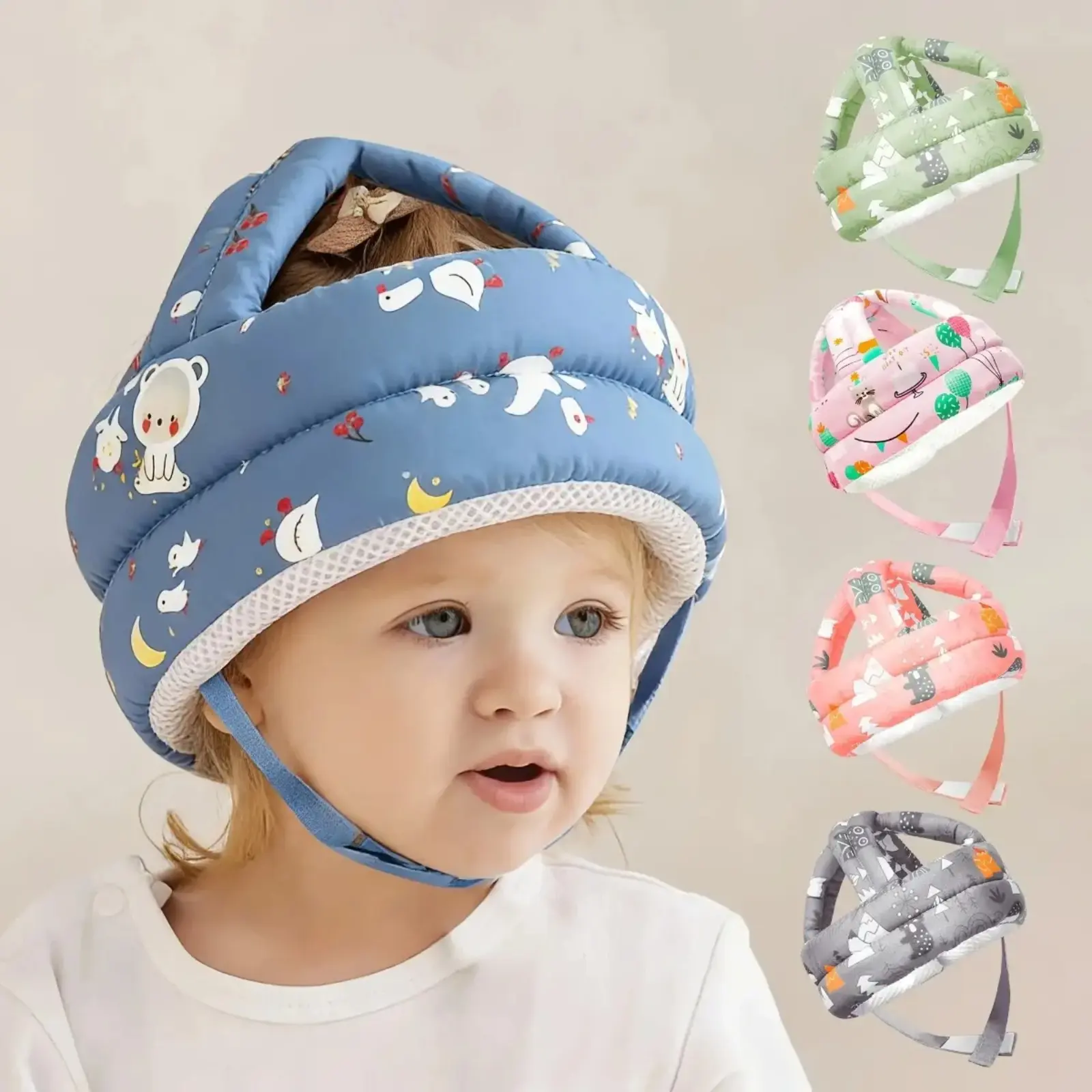 Cute Cartoon Cushion Cap, Adjustable Lightweight Soft Plush Hat with Comfortable Fit, Fun Character Headwear Accessory for Daily Wear, Travel, Costume Parties & Holiday Gifts