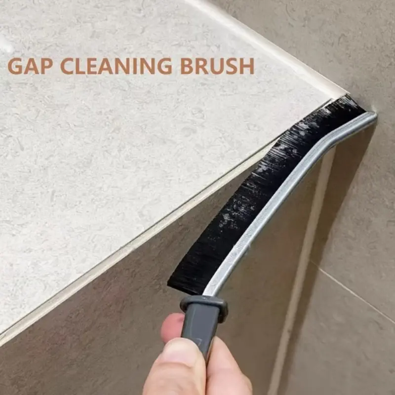 Long Handle Gap Cleaning Brush, Durable Hard Bristles Plastic, Slim Bent Head Design, Ideal for Bathroom, Kitchen, Sink, Bathtub, Windows, Tiles, Vents