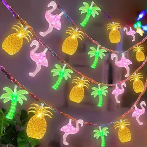 30 LED [ 8 Modes & Timer ] 16Ft Summer Tropical Beach Hawaiian String Lights Tropical Flamingo Pineapple Palm Tree Fairy Lights Battery Operated for Party Beach Pool Summer Decorfidget toys