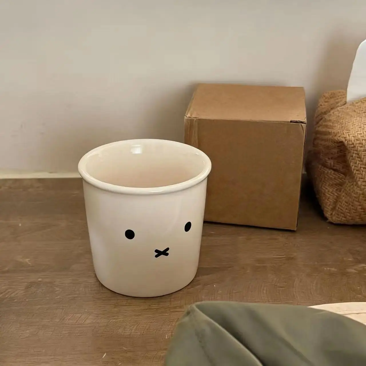 Miffy Bunny Lovable Cartoon Pottery and Porcelain Coffee Cup Family Expenses Drink Water Gao Yan Value Mug Cartoon Lovely Kawaii