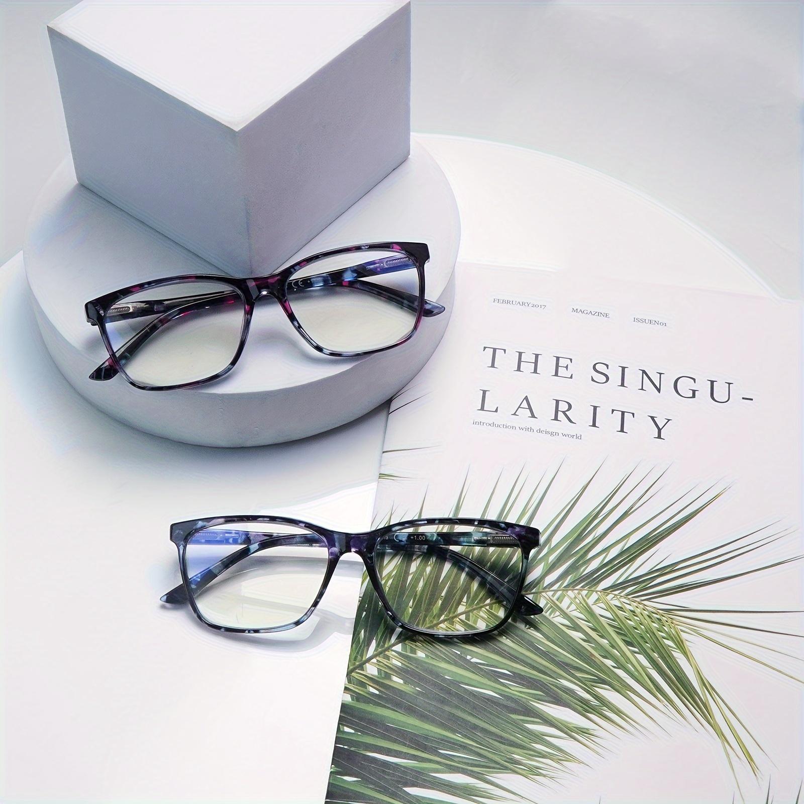 DEAAOK 2 Pack Progressive Multifocal Reading Glasses Anti Blue Light Women Readers with Spring Hinge Computer Eyeglasses