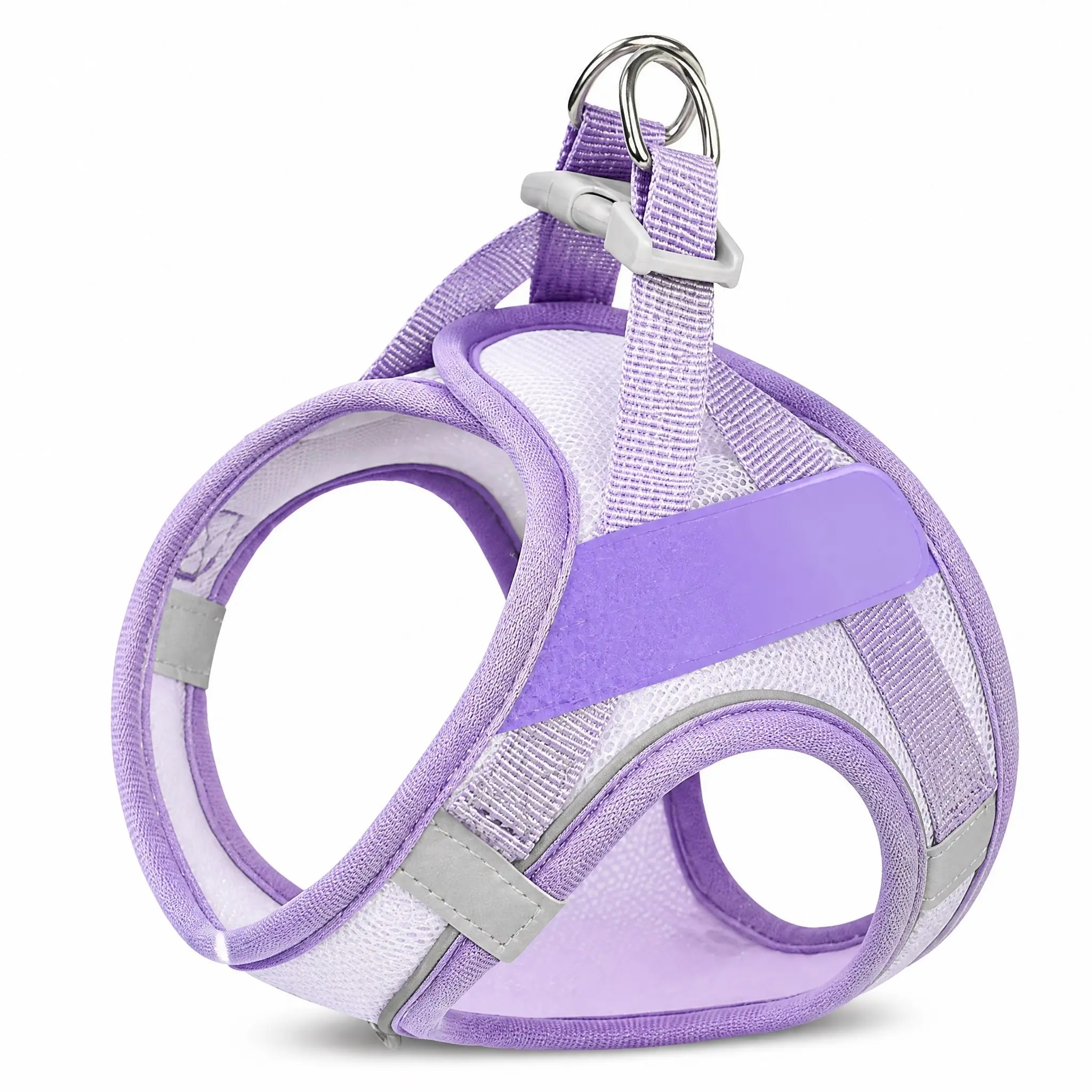 Breathable Comfort Full Coverage Dog Harness, Reflective Strips Safe Night Walking, DIY Velcro Changeable Mood Patches Design, Soft Fabric No Pull Puppy Harness with Matching Leash for Small Medium Dogs Harness Leash Combo