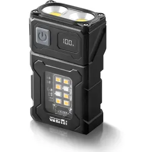 Rechargeable EDC Flashlight with Rotating Head – 800 Lumens Compact Magnetic Flashlight with Clip, USB-C Portable Mini Light for Camping, Emergency, Repair Use