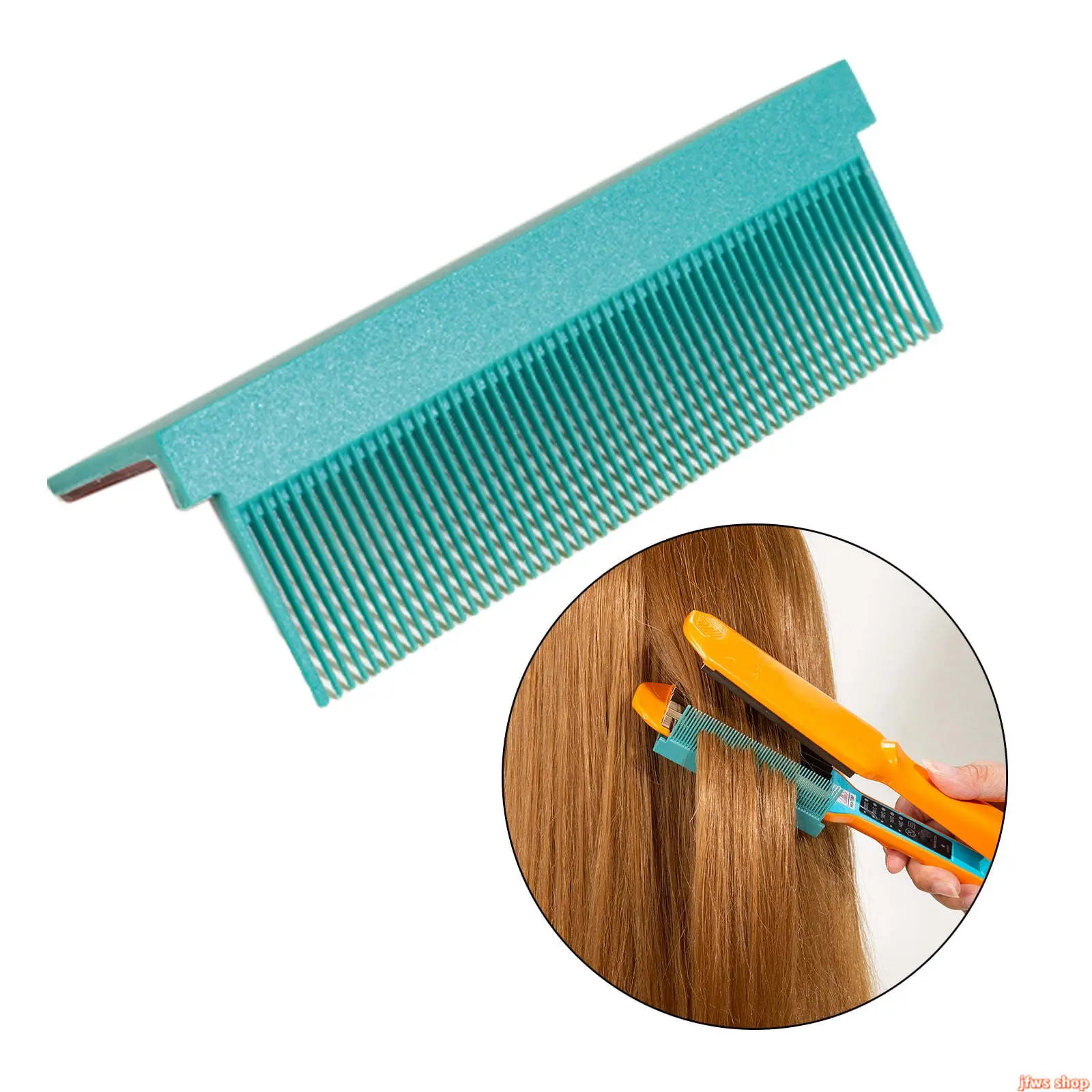 Female Fashion Heat-Safe Multi-Use Fine Hair Straightener Comb Attachment, Durable Green Salon-Grade Styling Tool for Home DIY - Y2K Aesthetic TikTok Viral Hack for Silky Straight Locks by Sohochic