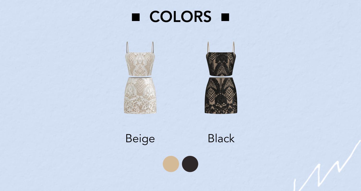 Cider [2 colors, size 2-10] Jacquard Square Neck Floral Crop Cami Top & High Rise Zipper Mini Skirt Set