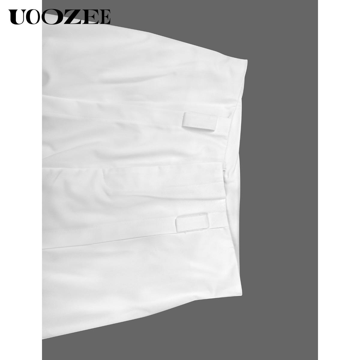 UOOZEE Women's Loose Wide Pants High-Waisted Pleated Split-Front Pants Trousers No belt Bottom Fitted Womenswear Basic pants women work outfits women interview outfits