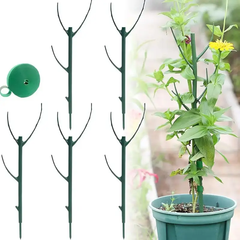 5pcs Plant Stem Support, Plant Support for Indoor Plants, Plastic Reusable Plant Stabilizer, Indoor Plants Accessories