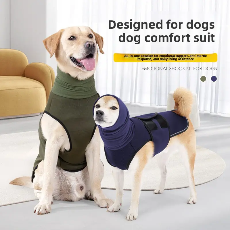 Calming Dog Anxiety Jacket, Anti-Storm Noise Relief Dog Thunder Shirt, Soft Comfortable Anti-Anxiety Wrap Vest for Stress Relief, Multifunctional Soothing Dog Calming Coat for Small Medium Large Dogs