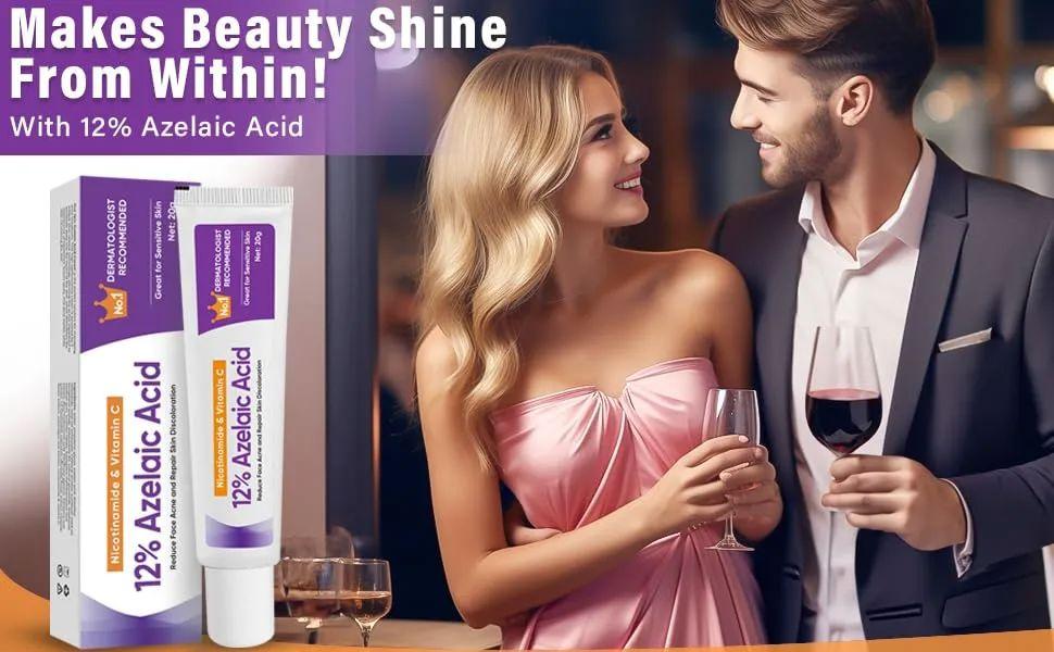 12% Azelaic Acid Facial Serum with Hyaluronic Acid & Niacinamide Reduces Redness Fades Acne Treatment for All Skin Types 20g