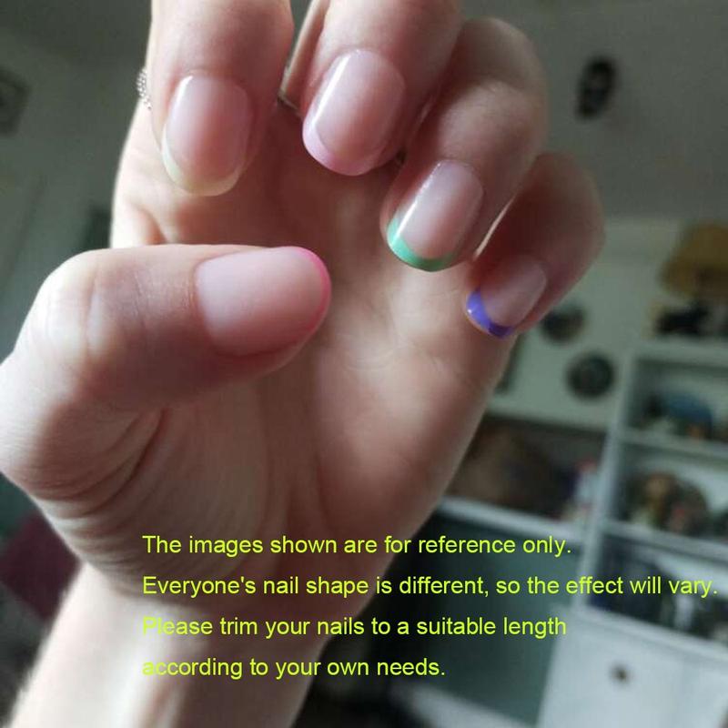 Neon Rainbow French Nail Tips, 240Pcs Short Brighter Pastel French Tip Press on Beach  for Women, 5 Color Glossy Soft Gel  Nail Press Ons Fake False Nails Extensions for DIY Art,Press on  Women  Short