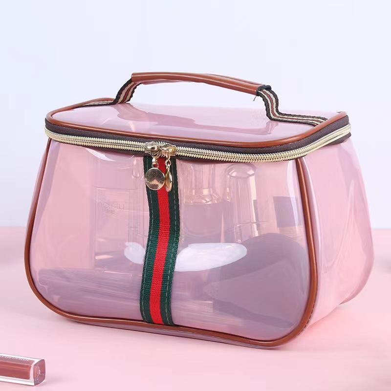 Fashion Makeup Bag, Multiple Colors Available, Waterproof Transparent Large Capacity Cosmetic Organizer, Travel Cosmetic Bags, Travel Essential Storage Solution-Gifts for Women-Gifts for Family-Thanksgiving Gifts-Gifts for Friends-Budget - friendly Gifts